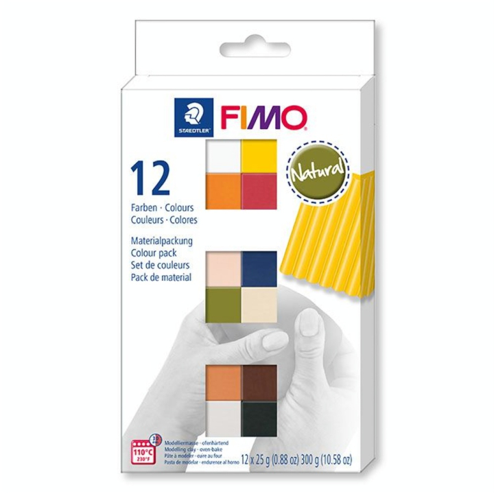 Pâte à modeler polymère FIMO Soft Set couleurs naturelles 12 x 26 g - Fimo - Rougier et Plé