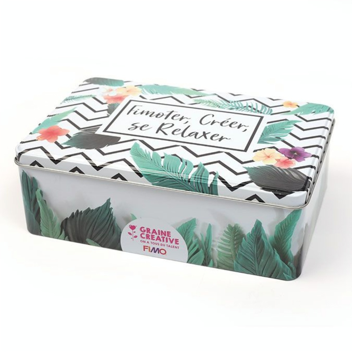 Boîte de rangement en métal Fimo Tropical - Graine Créative - Rougier et Plé