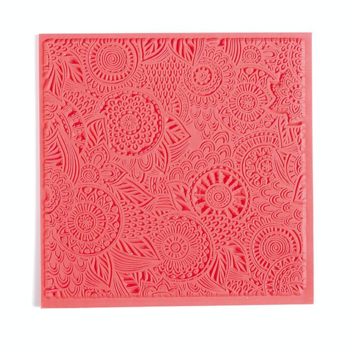 Tapis de texture pour pâte polymère 9 x 9 cm Floral - Graine Créative - Rougier et Plé