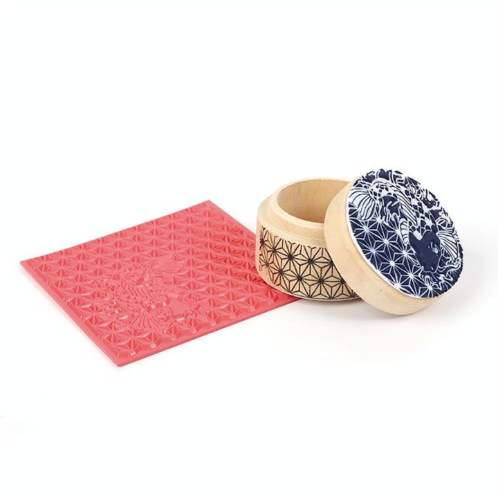 Tapis de texture pour pâte polymère 9 x 9 cm Japonisant - Graine Créative - Rougier et Plé