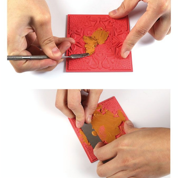 Tapis de texture pour pâte polymère 9 x 9 cm Boho Chic - Graine Créative - Rougier et Plé