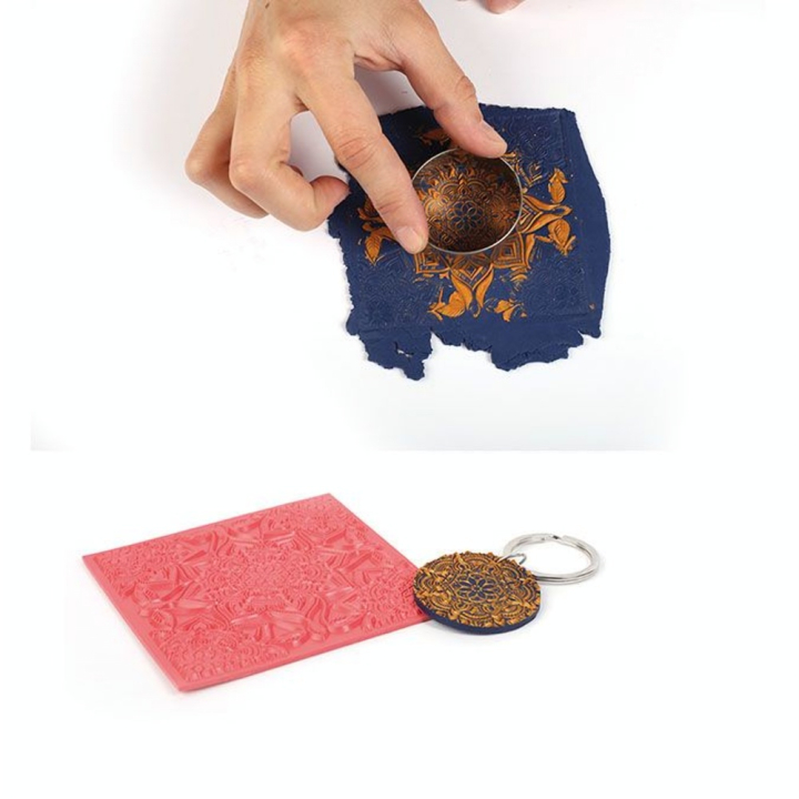 Tapis de texture pour pâte polymère 9 x 9 cm Boho Chic - Graine Créative - Rougier et Plé