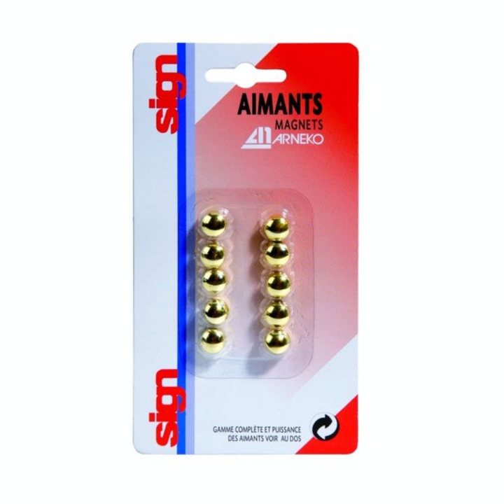 Aimant 9 mm Or 10 pcs - Sign - Rougier et Plé