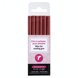 Bâton de cire Ø 8 mm 6 pcs Cerise - Jacques Herbin - Rougier et Plé