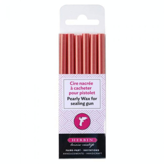Bâton de cire Ø 8 mm 6 pcs Vieux rose - Jacques Herbin - Rougier et Plé