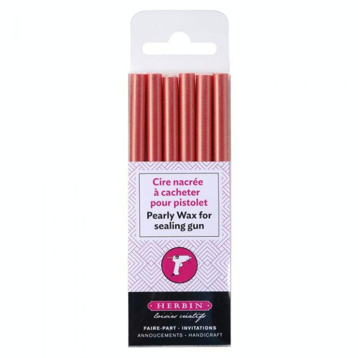 Bâton de cire Ø 8 mm 6 pcs Vieux rose - Jacques Herbin - Rougier et Plé
