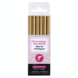 Bâton de cire Ø 8 mm 6 pcs Or - Jacques Herbin - Rougier et Plé