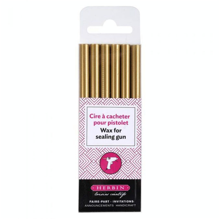 Bâton de cire Ø 8 mm 6 pcs Or - Jacques Herbin - Rougier et Plé