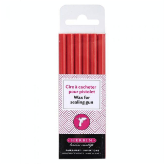 Bâton de cire Ø 8 mm 6 pcs Rouge - Jacques Herbin - Rougier et Plé