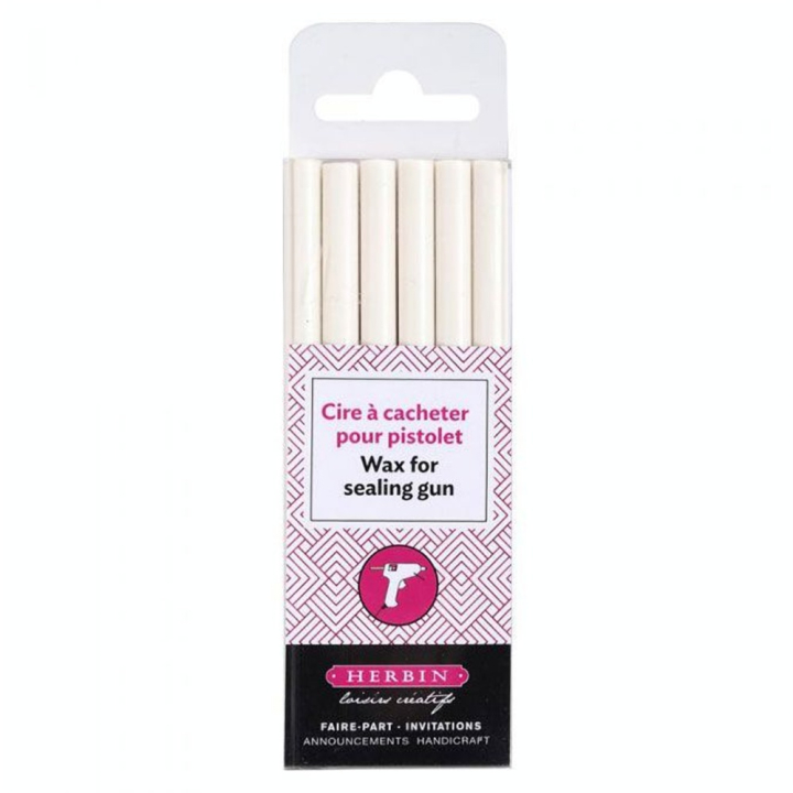 Bâton de cire Ø 8 mm 6 pcs Extra blanc - Jacques Herbin - Rougier et Plé