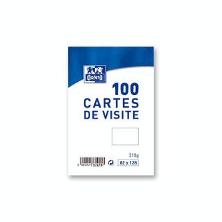 Carte de visite blanche 82 x 128 mm 100 pcs - Oxford - Rougier et Plé