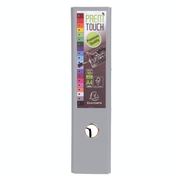 Classeur à levier Prem'Touch A4 Dos 80 mm Anthracite - Exacompta - Rougier et Plé