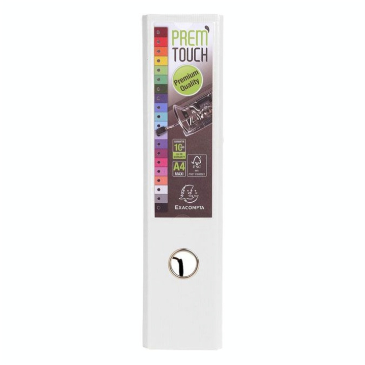 Classeur à levier Prem'Touch A4 Dos 80 mm Blanc - Exacompta - Rougier et Plé