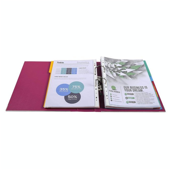 Classeur à levier Prem'Touch A4 Dos 80 mm Fuchsia - Exacompta - Rougier et Plé