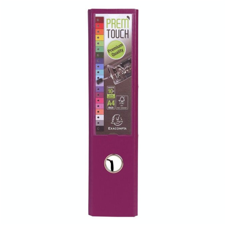 Classeur à levier Prem'Touch A4 Dos 80 mm Fuchsia - Exacompta - Rougier et Plé