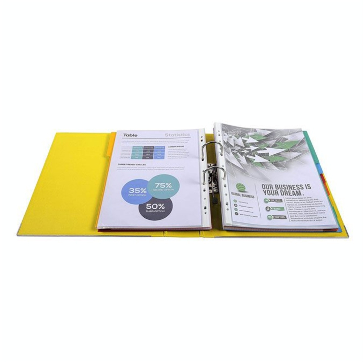 Classeur à levier Prem'Touch A4 Dos 80 mm Jaune - Exacompta - Rougier et Plé