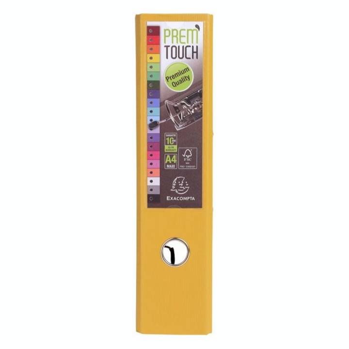 Classeur à levier Prem'Touch A4 Dos 80 mm Jaune - Exacompta - Rougier et Plé