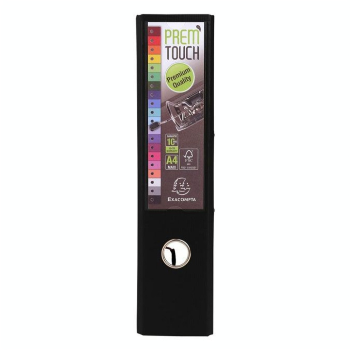 Classeur à levier Prem'Touch A4 Dos 80 mm Noir - Exacompta - Rougier et Plé