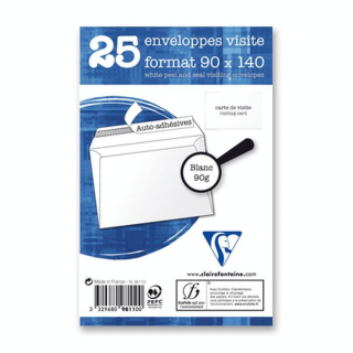 Enveloppe adhésive à Fenêtre 90 x 140 90 g/m² 20 pcs - Clairefontaine - Rougier et Plé