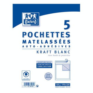 Enveloppe matelassée à bulle 170 x 225 mm 5 pcs - Oxford - Rougier et Plé