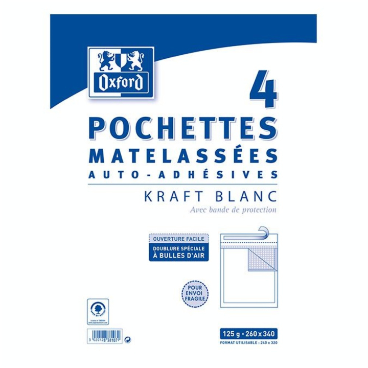Enveloppe matelassée à bulle 260 x 304 mm 4 pcs - Oxford - Rougier et Plé