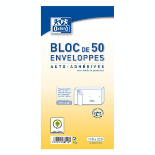 Enveloppes pré-casées 110 x 220 mm 80 g/m² 50 pcs - Oxford - Rougier et Plé