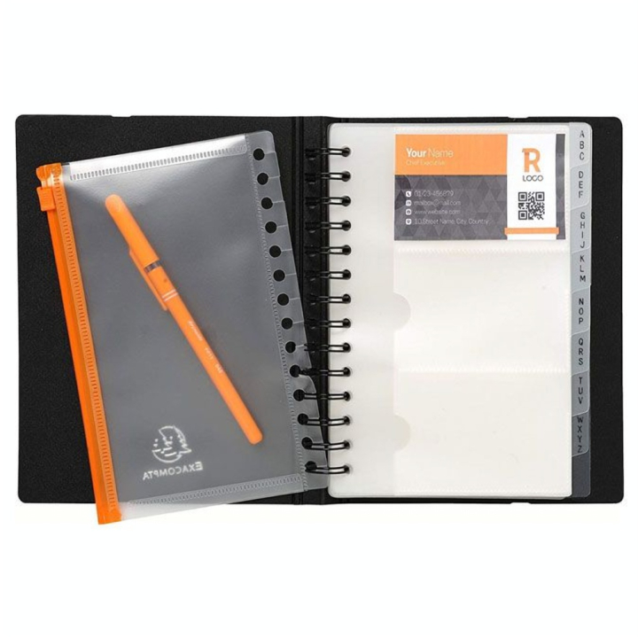 Porte-cartes de visite Exacard Capacité 120 cartes 20 x 14,5 cm - Exacompta - Rougier et Plé