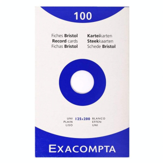 Fiche Bristol blanc Uni 100 feuilles - Exacompta - Rougier et Plé