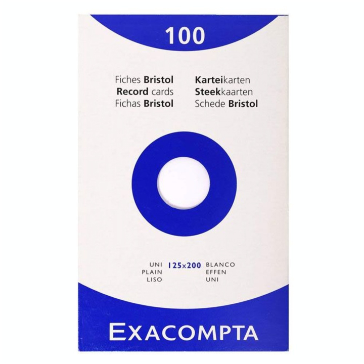 Fiche Bristol blanc Uni 100 feuilles - Exacompta - Rougier et Plé