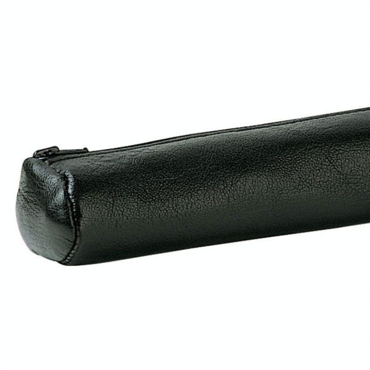 Trousse en cuir Ronde ébène 17,5 x 4 cm - Oxford - Rougier et Plé