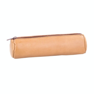 Trousse en cuir Ronde marron 21 x 6 cm - Oxford - Rougier et Plé
