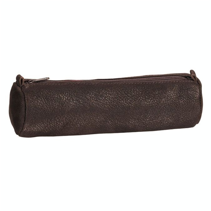 Trousse en cuir Ronde noire 21 x 6 cm - Oxford - Rougier et Plé