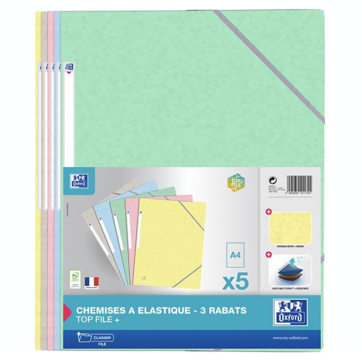 Chemise A4 Top File Assortiment Pastel 5 pcs - Oxford - Rougier et Plé