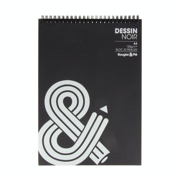 Bloc de croquis papier Noir 125 g/m² 32 feuilles - Rougier&Plé - Rougier et Plé
