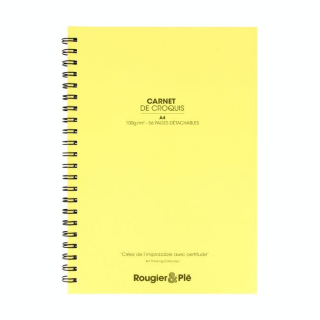 Bloc de croquis Jaune 100 g/m² 56 feuilles - Rougier&Plé - Rougier et Plé