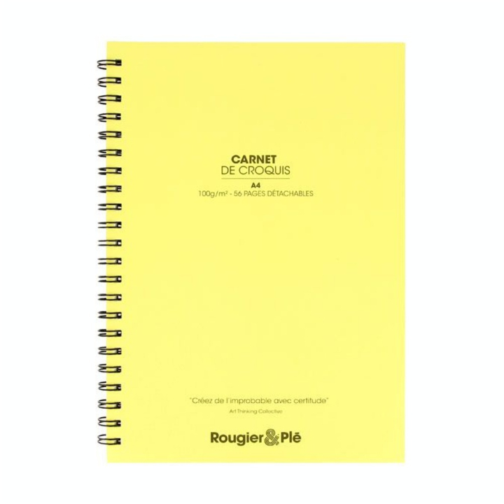 Bloc de croquis Jaune 100 g/m² 56 feuilles - Rougier&Plé - Rougier et Plé