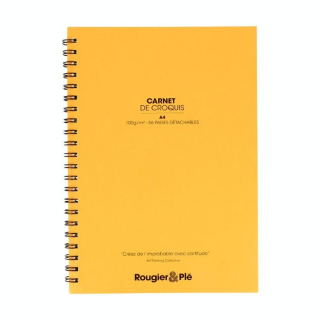 Bloc de croquis Orange 100 g/m² 56 feuilles - Rougier&Plé - Rougier et Plé