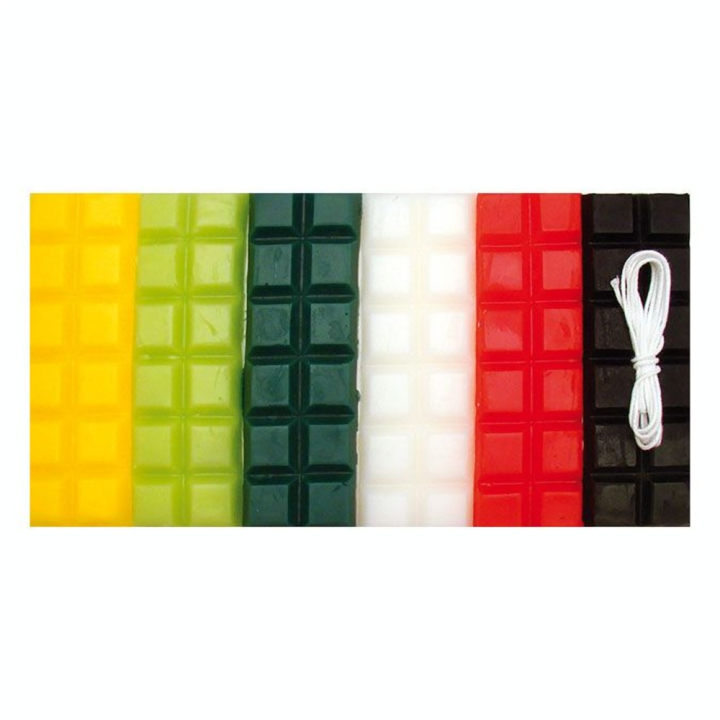 Cire à modeler couleurs Noël 6 x 40 g + Mèche 1 m - Graine Créative - Rougier et Plé