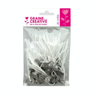 Mèche à bougie sur pied 7 cm 50 pcs - Graine Créative - Rougier et Plé