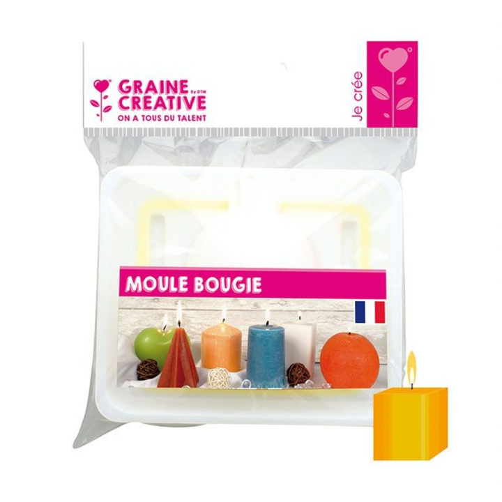 Moule à bougie Cube 80 mm - Graine Créative - Rougier et Plé