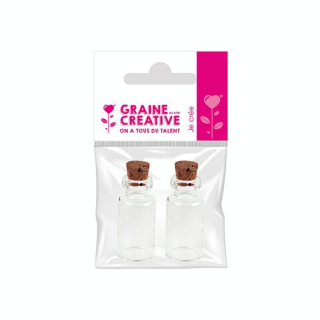 Flacon miniature en verre Bouteille 2 pcs - Graine Créative - Rougier et Plé