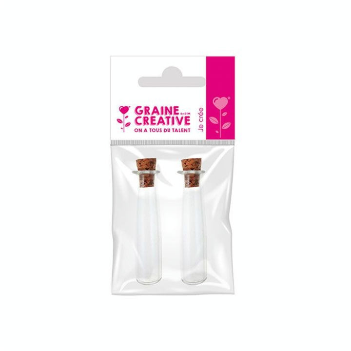 Flacon miniature en verre Tube 2 pcs - Graine Créative - Rougier et Plé