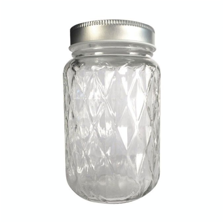 Bocal en verre Diamant + couvercle 375 ml - Graine Créative - Rougier et Plé