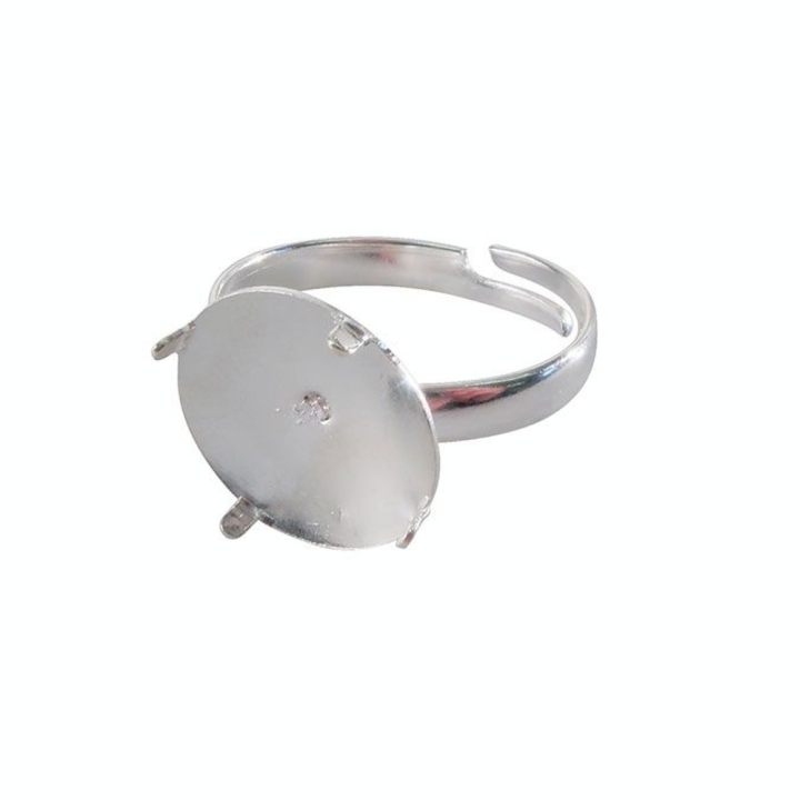 Bague plateau Argent rond à picots Ø 10 mm 3 pcs - Graine Créative - Rougier et Plé