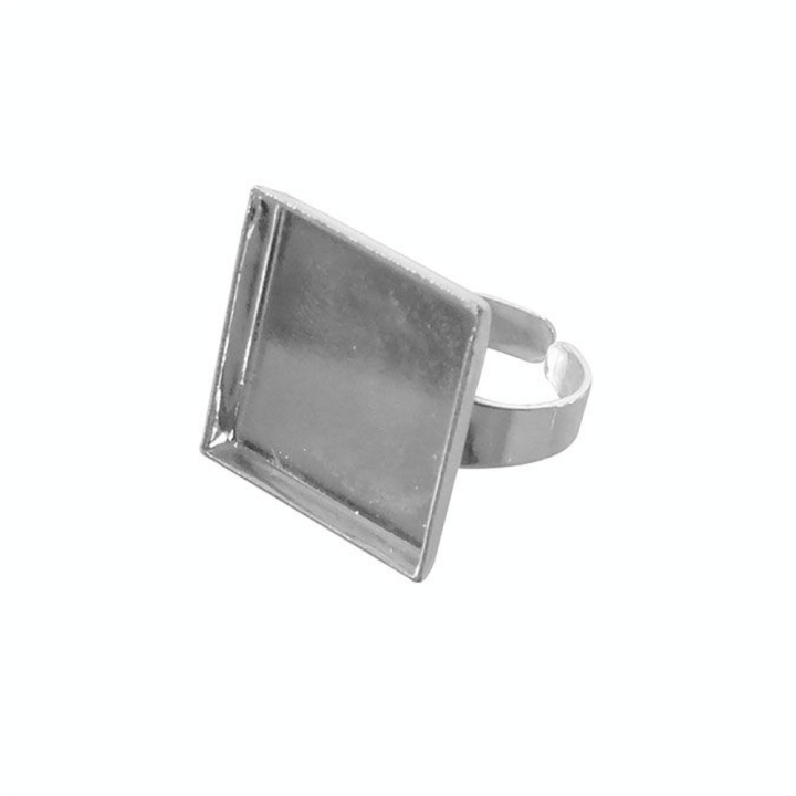 Bague plateau Carré creux Argent 20 mm - Graine Créative - Rougier et Plé