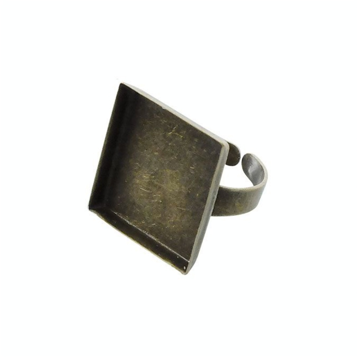 Bague plateau Carré creux Bronze 20 mm - Graine Créative - Rougier et Plé