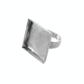Bague plateau Carré creux Vieil Argent 20 mm - Graine Créative - Rougier et Plé