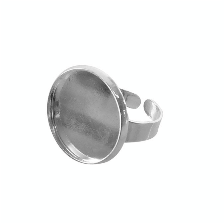 Bague plateau Rond creux Argent 20 mm - Graine Créative - Rougier et Plé
