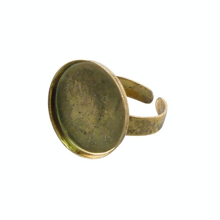 Bague plateau Rond creux Vieil Or 20 mm - Graine Créative - Rougier et Plé
