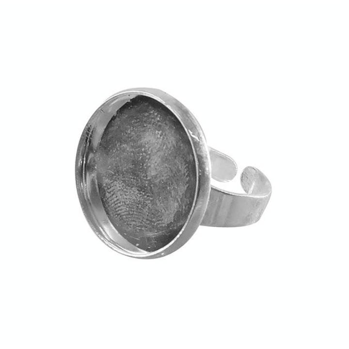 Bague plateau Rond creux Vieil Argent 20 mm - Graine Créative - Rougier et Plé